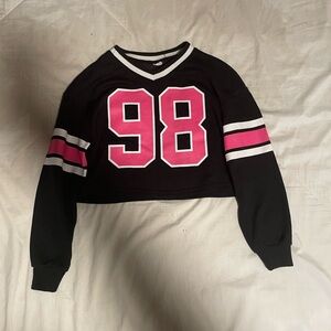 SHEIN Black Top with Pink 98 Design